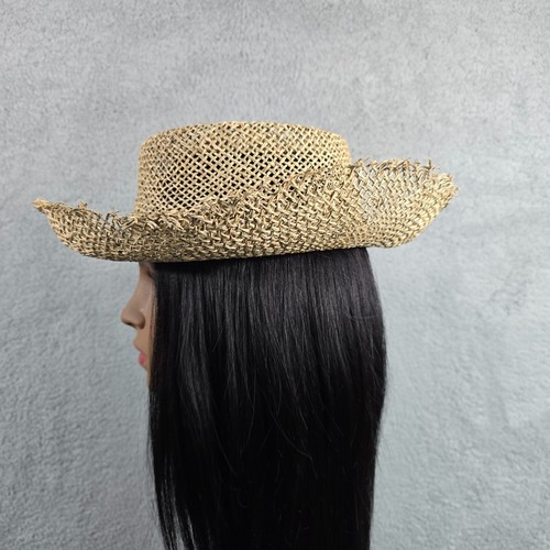 Gigi Pip Straw Fedora Hat Sz 57 (S/M) Beach Resort Summer Sun Tan Country - Picture 3 of 8