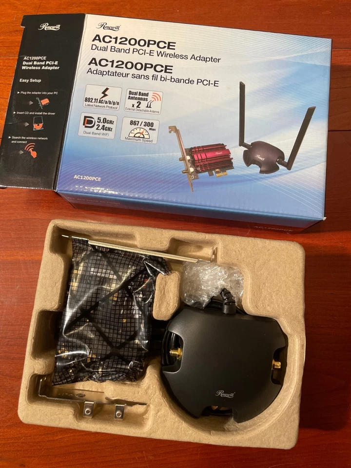 Rosewill AC1200PCE Wireless Dual Band PCI Express Adapter, New Open Box - Image 2 of 4