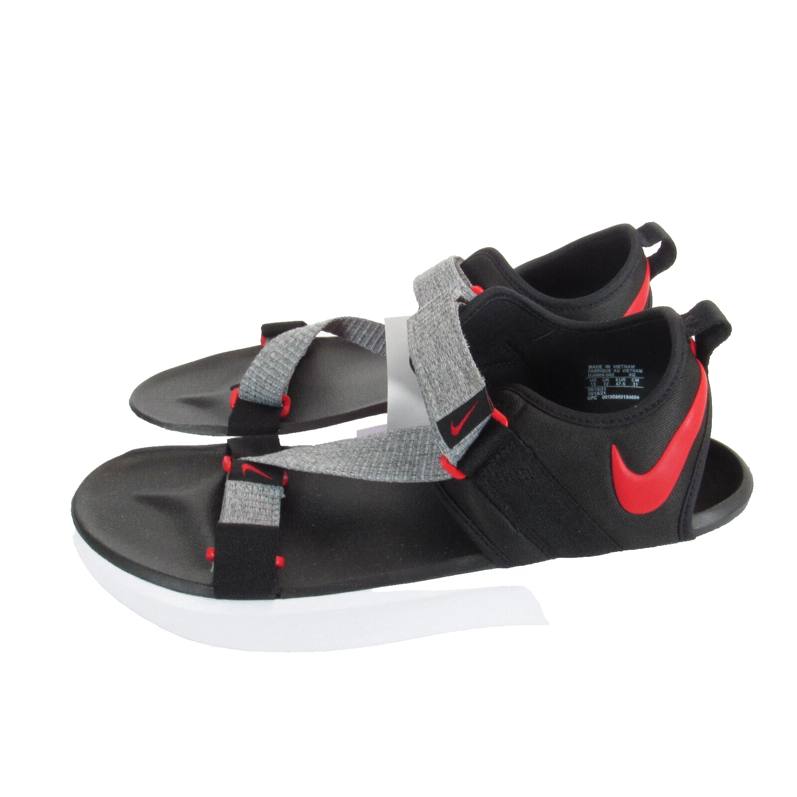 Sandali Uomo Nike Vista NA Nero Rosso Bianco DJ6606 002 Taglia 13 M