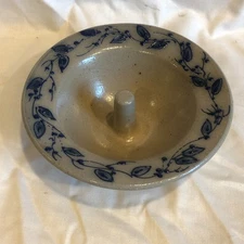 Rowe Pottery Works 6" Apple Baker Blueberry Rim Salt Glazed