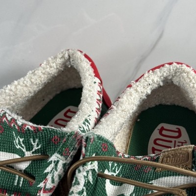 Hey Dude Wally Ugly Sweater Lined‎ Shoes Men\'s Size 9 Green Christmas Reindeer Hey Dude Men main image 4