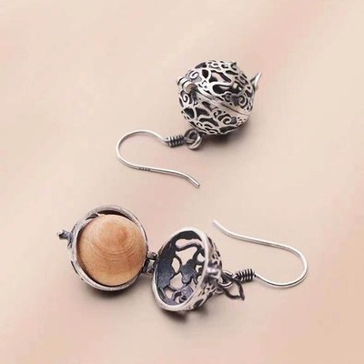 Filigree Aromatherapy Jewelry Essential Oil Diffuser Alloy Earrings for Female
