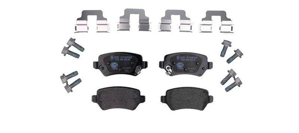 Hella BremsbeläGe Bremsbelagsatz BremsklöTze Hinten 8DB 355 040-611-image
