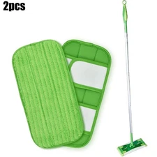 2Pack Reusable Swiffer Sweeper Mops 12 Inch Floor Clean Head Pads Work Wet Dry