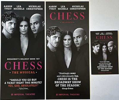 SCHACH BROADWAY THEATER MUSICAL FLYER X3 -ABBA-AARON TVEIT-TIM RICE-LEA MICHELLE