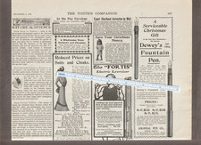 1900 DEWEY'S PEN Mag. AD~Waterman~FORTIS EXERCISER/Badger Brass~ELIZABETH PHELPS
