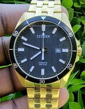 Orologio Uomo Citizen Quarzo Quadrante Nero Bracciale Acciaio Inox Oro BI5052-59E