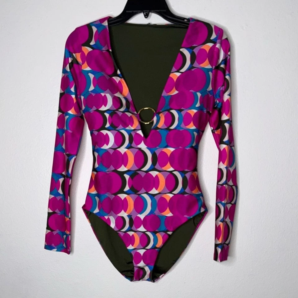 TRINA TURK SWIM Langarm Ring Front Einteiler Paddelanzug Größe Small