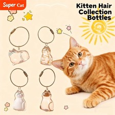 6PC Cat hair storage box pendant cat hair storage capsule keychain commemorative