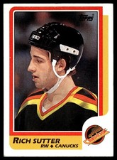 1986-87 Topps RICH SUTTER #29 Vancouver Canucks