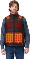 Men's Dual-Control Heated Vest with 7 Heat Zones USB-C Battery