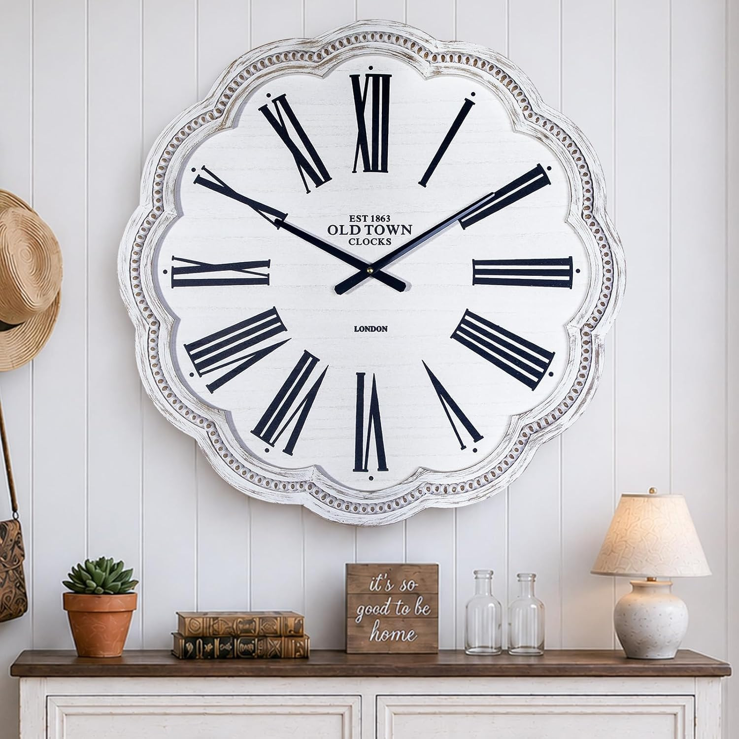 30 Inch Extra Large Farmhouse Wall Clock for Living Room Decor, Wall Clock with