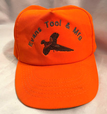 Embroidered Blaze Orange Hunting Vintage Ball Cap Hat Snap-Back Made in the USA