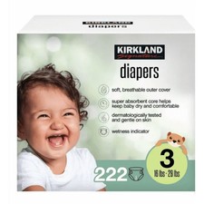 Kirkland Signature Diapers Size 3 16lbs 222 CT