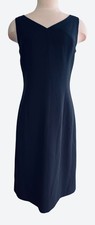 Ann Taylor Women 6 Black Sleeveless Lined V-Neck Sheath Dress