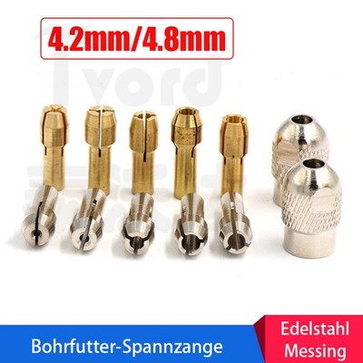 Spannzangen Set für Dremel Proxxon Spannmuter Schnellspann Bohrfutter 4,2/4,8mm