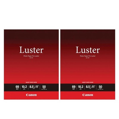 Canon 2 Pack Canon LU-101 Pro Luster Photo Paper (8.5x11'', 50 Sheets, 255 gsm)