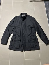 Ermenegildo Zegna Elements Made in Italy Men’s 54 XL Black Zip Up Field Jacket