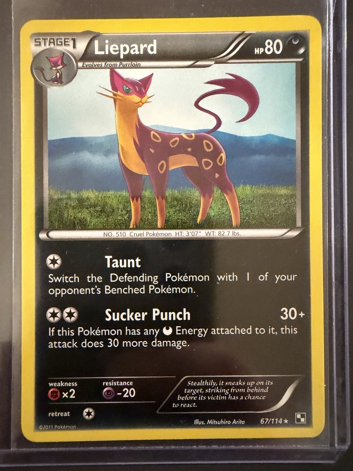 Liepard 67/114 Black White Regular Pokemon TCG