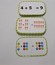 Educational 2 piece Number Puzzles 1 - 20 Kids Learning Toy Match Game preowned