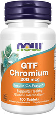 NOW Supplements, GTF Glucose Tolerance Factor Chromium 200 Mcg, Insulin Co-...