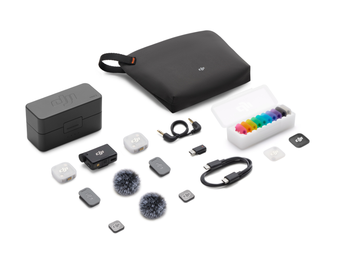 DJI Mic Mini 2 （2TX+1RX charging case) 48h battery 48kHz 24bit