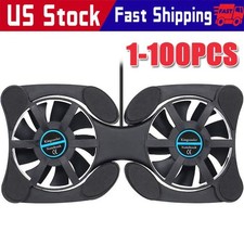 Dual USB Cooling Fan Pad Foldable Slim Fans Cooler Stand For Laptop Notebook LOT