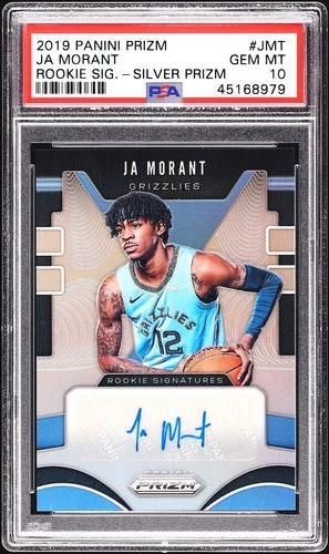 2019-20 Prizm Ja Morant Rookie Signatures RC Auto SILVER #RS-JMT PSA 10 Gem Mint