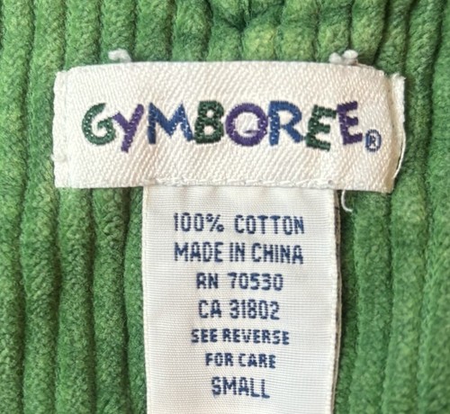 Vintage Gymboree Unisex Baby Child Sz L Corduroy Overalls Green Long All Cotton - Picture 3 of 4
