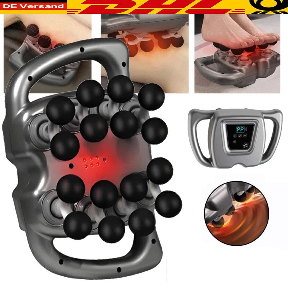 16-Kopf Vibrationsmassagegerät Deep Tissue mit LED Display für Büro Zuhause
