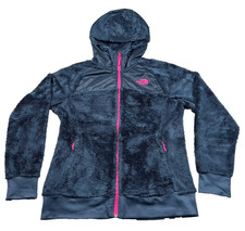 The North Face Fleece Hoodie Womens Medium Blue Pink Full Zip Hooded Soft Jacket