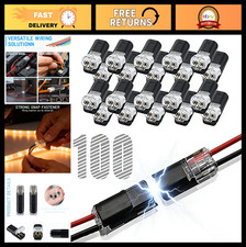 100pcs Double Wire Plug Connectors with Locking Buckle, Quick-Clip Fasteners for