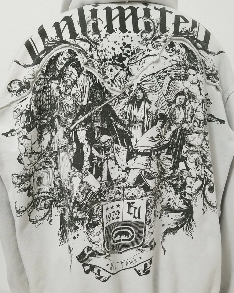 Ecko Unltd + Star Wars Regal Alliance Lado Oscuro Cremallera Sudadera con Capucha Blanca Para Hombres XXL 2008 Foto 4 de 4