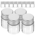 24Pcs Small Clear Glass Bottles Mini Jars with Aluminum Lids for Craft Storage