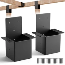 2Pcs 4x4 Pergola Brackets for Wood Post - 14 Gauge Steel Post Top Rafter Conn...