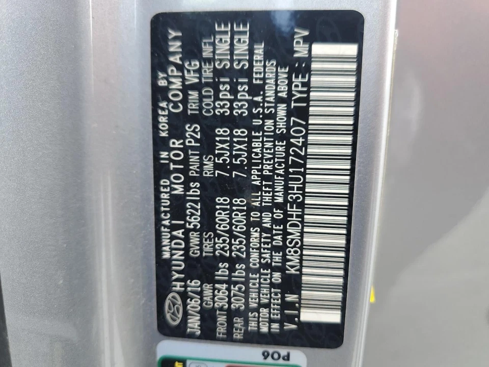 Used Seat Rear fits: 2017 Hyundai Santa fe  Grade A Foto 2 de 4