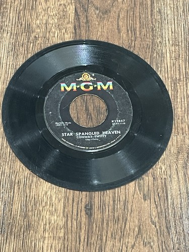 Conway Twitty bleu solitaire garçon/étoile ciel pailleté 45 tr/min - Photo 2 sur 2