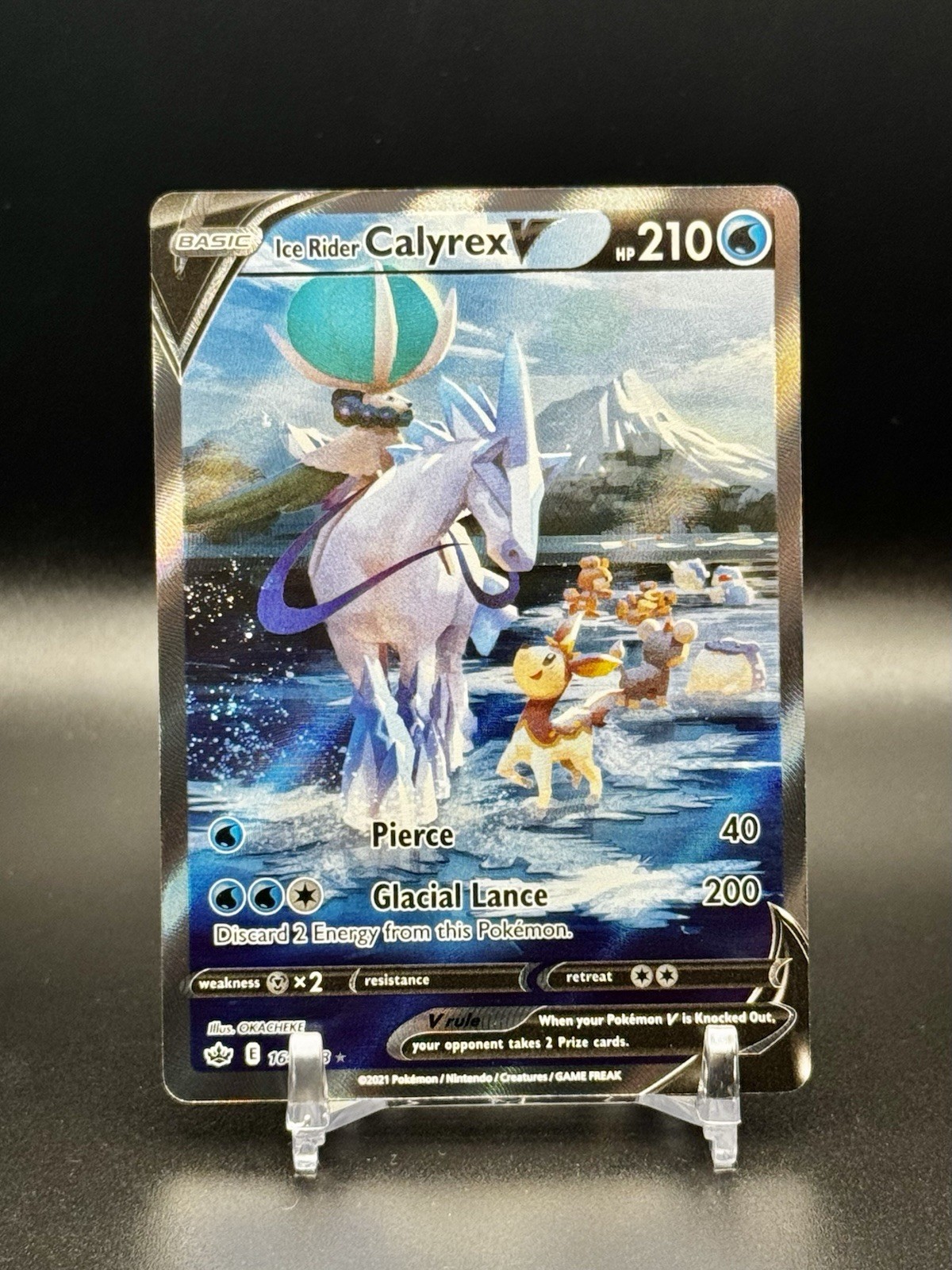 Ice Rider Calyrex V 164/198 Alternate Art Chilling Reign Sw & Sh Pokemon NM