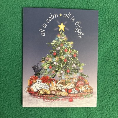 LIQUIDATING-Leanin  Tree Christmas Greeting Note Card  All Is Calm All  