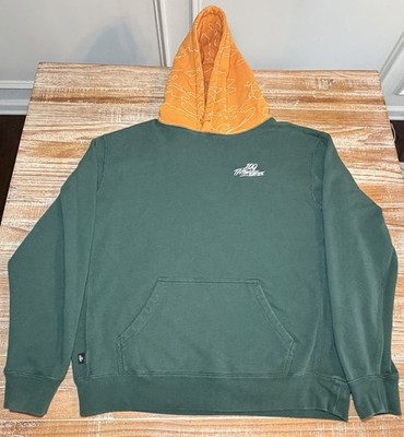 100 Thieves Foundations Geoprint Hoodie Sz L Alpine Green Orange