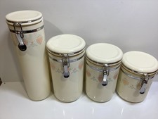 Vintage 1990's Corelle FOREVER YOURS Pattern Acrylic Storage Jar Cannister Set 4
