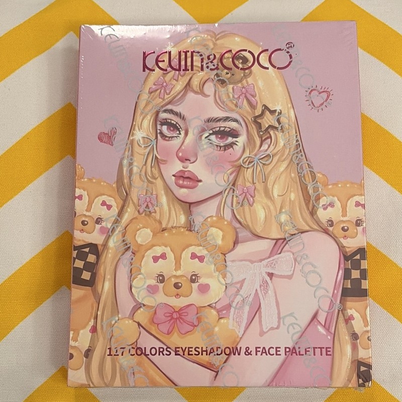 Kevin & Coco Teddy Bear Girl 117 Colors Eyeshadow & Face Palette KC1611 New