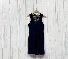 Altar'd State dress womens size medium sleeveless solid navy lace knee length