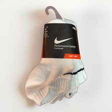 Nike Youth No Show Socks 3 Pack White 3Y-5Y Performance Cotton 2013 NOS