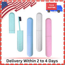Hooqict 4 Pack Travel Toothbrush Case Portable Travel Toothbrush Holder Plastic