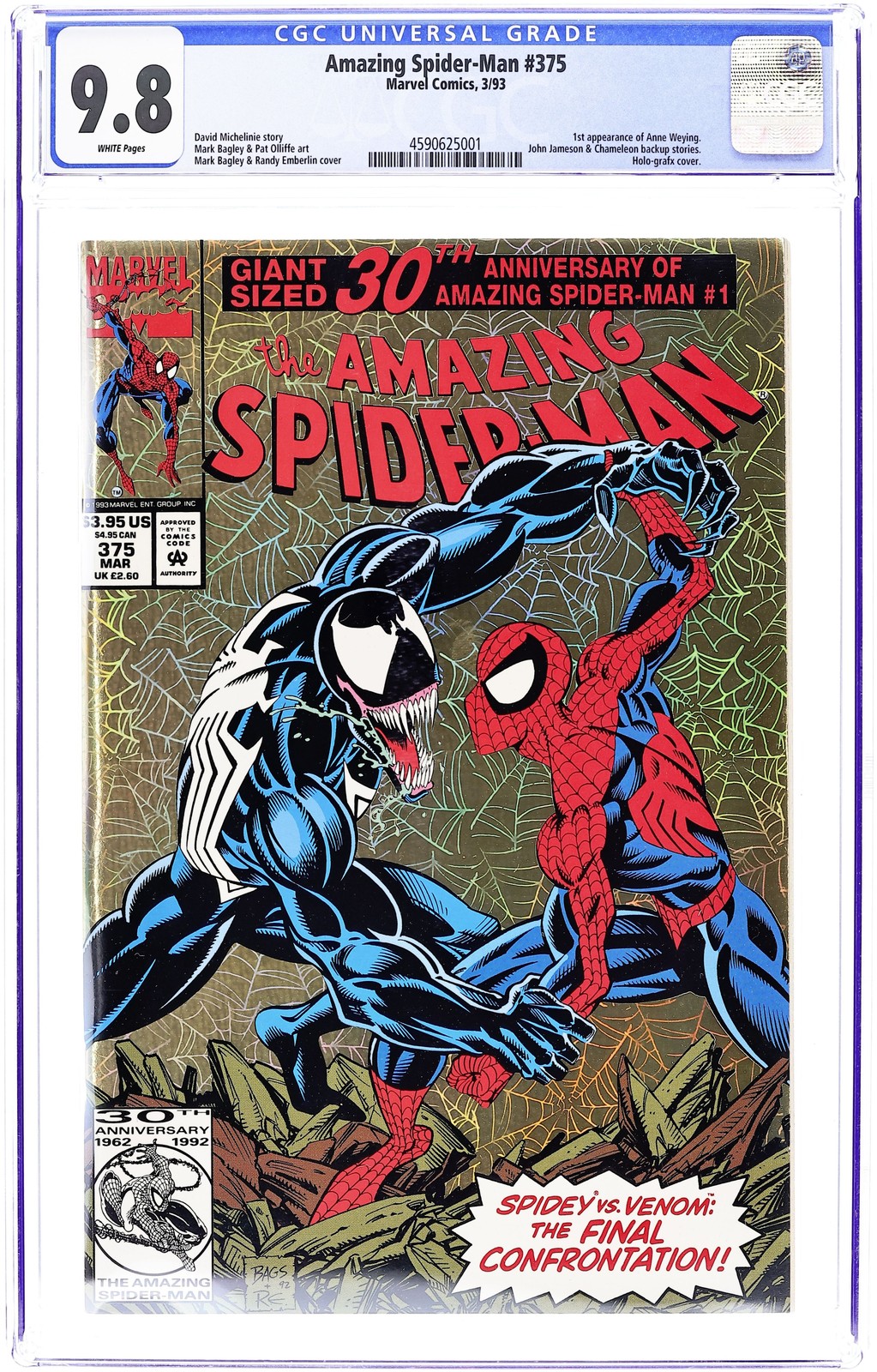 アメコミ Amazing Spider-Man #375 (1993) 9.6 Amazing Spider-Man #375 Manufacturing Error RARE Misprint
