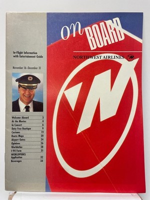 Northwest Airlines ON BOARD In-Flight Magazine Entertainment Guide Nov-Dec