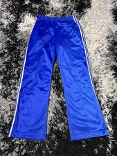 Vintage 70s Adidas ATP Keyrolan Track Pants Blue/White Size Large Made In USA