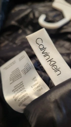 Calvin Klein Men's Matte Logo Zip Bomber Jacket Mock Neck Size Medium Black image 11