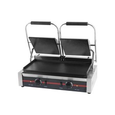 Commercial Double Contact Grill All Smooth Panini Press Sandwich Toaster 2.2kw